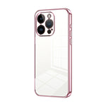 Custodia per telefono con foro fine con placcatura trasparente, For iPhone 14 Pro, For iPhone 14 Pro Max, For iPhone SE 2022 / 2020 / 8 / 7