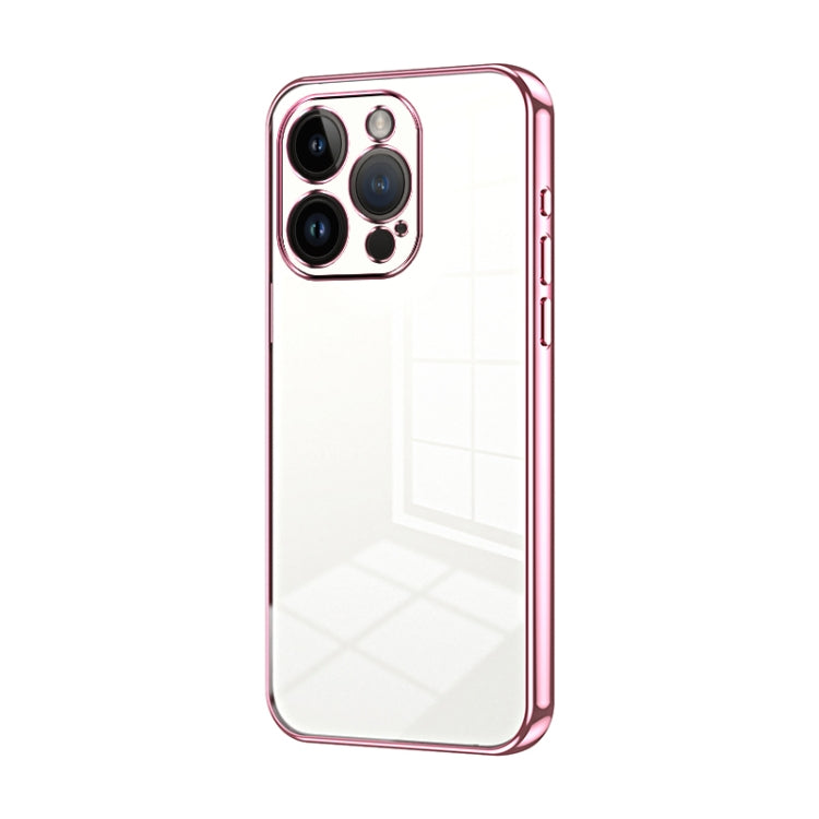 Custodia per telefono con foro fine con placcatura trasparente, For iPhone 14 Pro, For iPhone 14 Pro Max, For iPhone SE 2022 / 2020 / 8 / 7