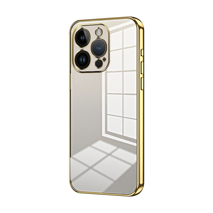 Custodia per telefono con foro fine con placcatura trasparente, For iPhone 14 Pro, For iPhone 14 Pro Max, For iPhone SE 2022 / 2020 / 8 / 7