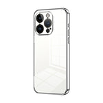 Custodia per telefono con foro fine con placcatura trasparente, For iPhone 14 Pro, For iPhone 14 Pro Max, For iPhone SE 2022 / 2020 / 8 / 7
