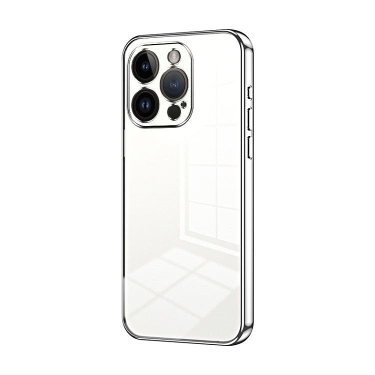 Custodia per telefono con foro fine con placcatura trasparente, For iPhone 14 Pro, For iPhone 14 Pro Max, For iPhone SE 2022 / 2020 / 8 / 7