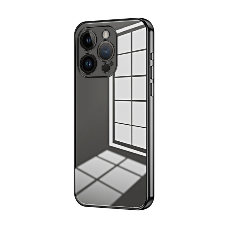 Custodia per telefono con foro fine con placcatura trasparente, For iPhone 14 Pro, For iPhone 14 Pro Max, For iPhone SE 2022 / 2020 / 8 / 7