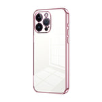 Custodia per telefono con foro fine con placcatura trasparente, For iPhone 14 Pro, For iPhone 14 Pro Max, For iPhone SE 2022 / 2020 / 8 / 7