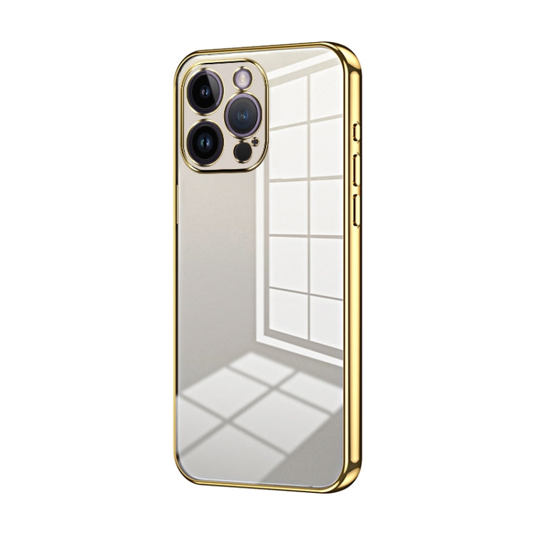 Custodia per telefono con foro fine con placcatura trasparente, For iPhone 14 Pro, For iPhone 14 Pro Max, For iPhone SE 2022 / 2020 / 8 / 7