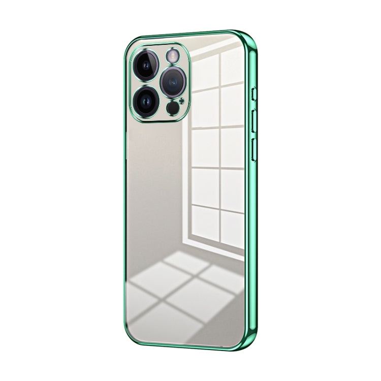 Custodia per telefono con foro fine con placcatura trasparente, For iPhone 14 Pro, For iPhone 14 Pro Max, For iPhone SE 2022 / 2020 / 8 / 7