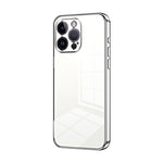 Custodia per telefono con foro fine con placcatura trasparente, For iPhone 14 Pro, For iPhone 14 Pro Max, For iPhone SE 2022 / 2020 / 8 / 7