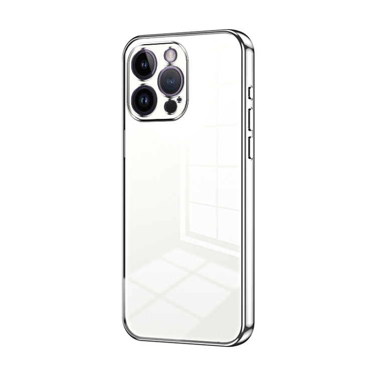 Custodia per telefono con foro fine con placcatura trasparente, For iPhone 14 Pro, For iPhone 14 Pro Max, For iPhone SE 2022 / 2020 / 8 / 7