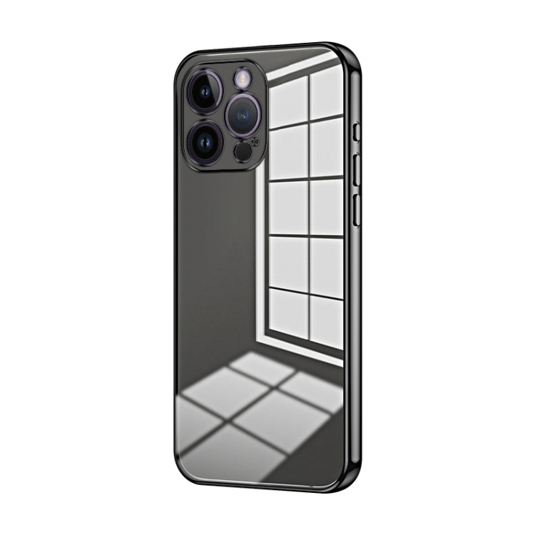 Custodia per telefono con foro fine con placcatura trasparente, For iPhone 14 Pro, For iPhone 14 Pro Max, For iPhone SE 2022 / 2020 / 8 / 7
