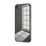 Custodia per telefono con foro fine con placcatura trasparente, For iPhone 14 Pro, For iPhone 14 Pro Max, For iPhone SE 2022 / 2020 / 8 / 7