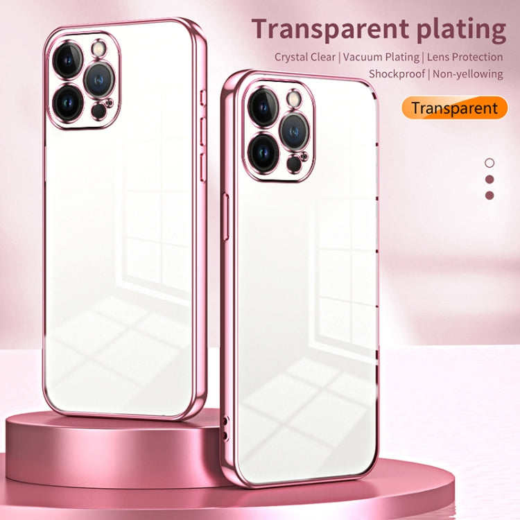 Custodia per telefono con foro fine con placcatura trasparente, For iPhone 13 Pro Max, For iPhone 13 Pro, For iPhone 13