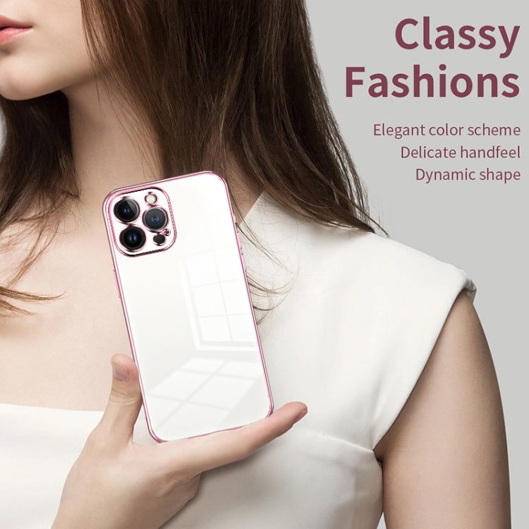 Custodia per telefono con foro fine con placcatura trasparente, For iPhone 13 Pro Max, For iPhone 13 Pro, For iPhone 13