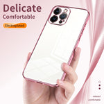 Custodia per telefono con foro fine con placcatura trasparente, For iPhone 13 Pro Max, For iPhone 13 Pro, For iPhone 13