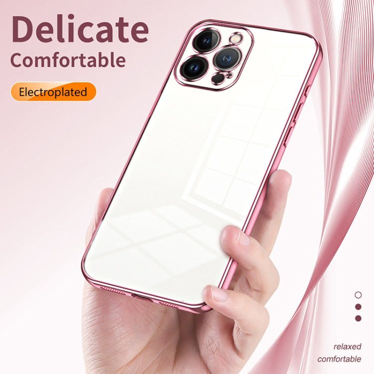 Custodia per telefono con foro fine con placcatura trasparente, For iPhone 13 Pro Max, For iPhone 13 Pro, For iPhone 13