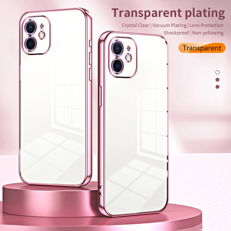 Custodia per telefono con foro fine con placcatura trasparente, For iPhone 12, For iPhone 12 Pro Max, For iPhone 12 Pro
