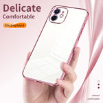 Custodia per telefono con foro fine con placcatura trasparente, For iPhone 12, For iPhone 12 Pro Max, For iPhone 12 Pro