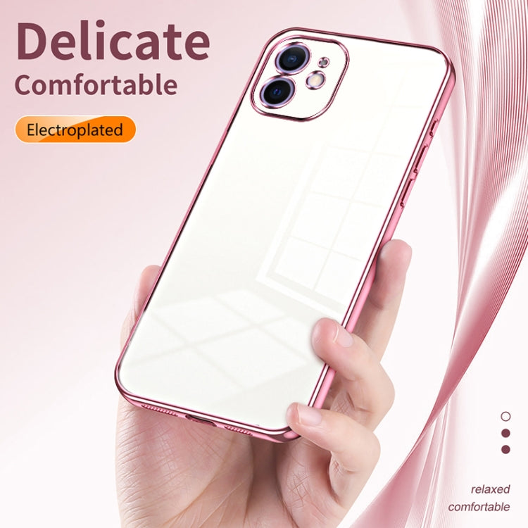 Custodia per telefono con foro fine con placcatura trasparente, For iPhone 12, For iPhone 12 Pro Max, For iPhone 12 Pro