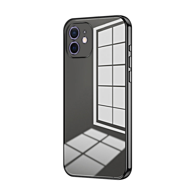 Custodia per telefono con foro fine con placcatura trasparente, For iPhone 12, For iPhone 12 Pro Max, For iPhone 12 Pro