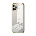 Custodia per telefono con foro fine con placcatura trasparente, For iPhone 12, For iPhone 12 Pro Max, For iPhone 12 Pro