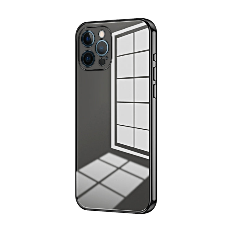 Custodia per telefono con foro fine con placcatura trasparente, For iPhone 12, For iPhone 12 Pro Max, For iPhone 12 Pro