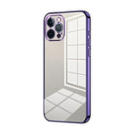 Custodia per telefono con foro fine con placcatura trasparente, For iPhone 12, For iPhone 12 Pro Max, For iPhone 12 Pro