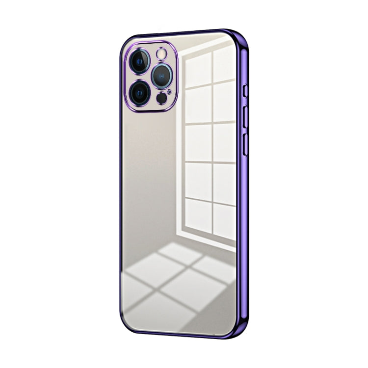 Custodia per telefono con foro fine con placcatura trasparente, For iPhone 12, For iPhone 12 Pro Max, For iPhone 12 Pro