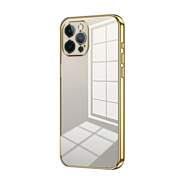 Custodia per telefono con foro fine con placcatura trasparente, For iPhone 12, For iPhone 12 Pro Max, For iPhone 12 Pro