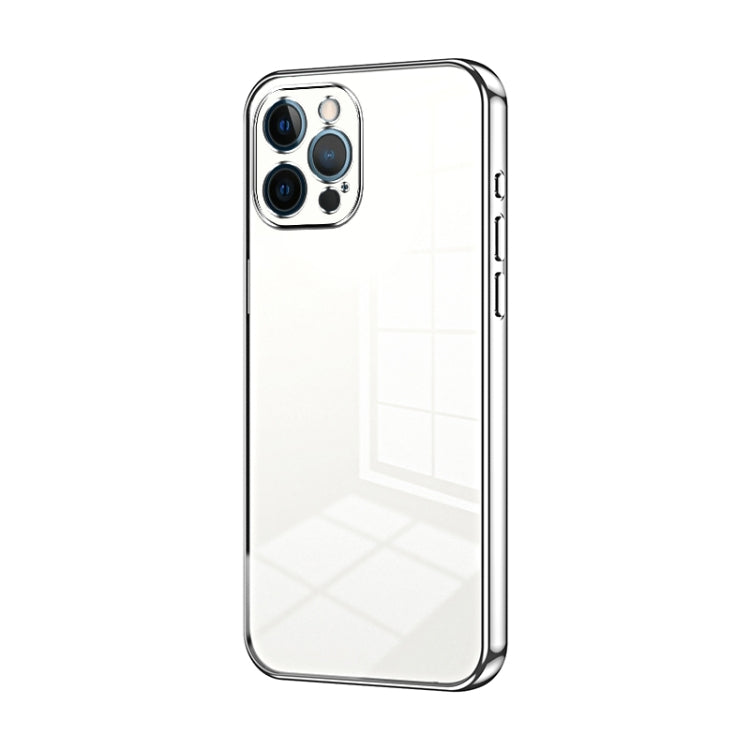 Custodia per telefono con foro fine con placcatura trasparente, For iPhone 12, For iPhone 12 Pro Max, For iPhone 12 Pro