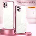 Custodia per telefono con foro fine con placcatura trasparente, For iPhone 11 Pro Max, For iPhone 11, For iPhone 11 Pro