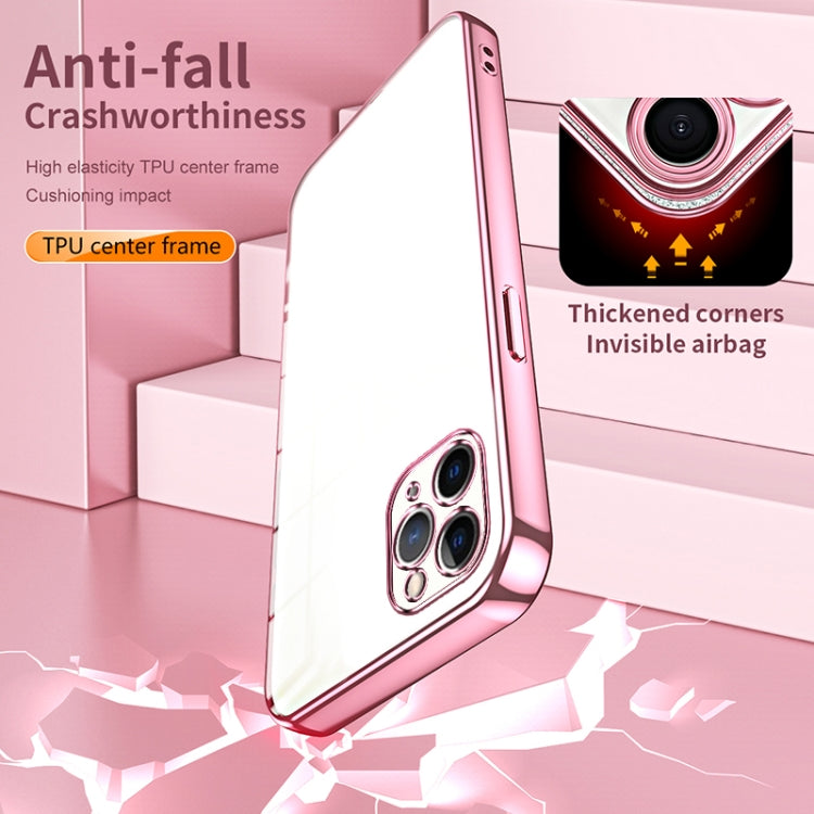 Custodia per telefono con foro fine con placcatura trasparente, For iPhone 11 Pro Max, For iPhone 11, For iPhone 11 Pro