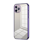 Custodia per telefono con foro fine con placcatura trasparente, For iPhone 11 Pro Max, For iPhone 11, For iPhone 11 Pro