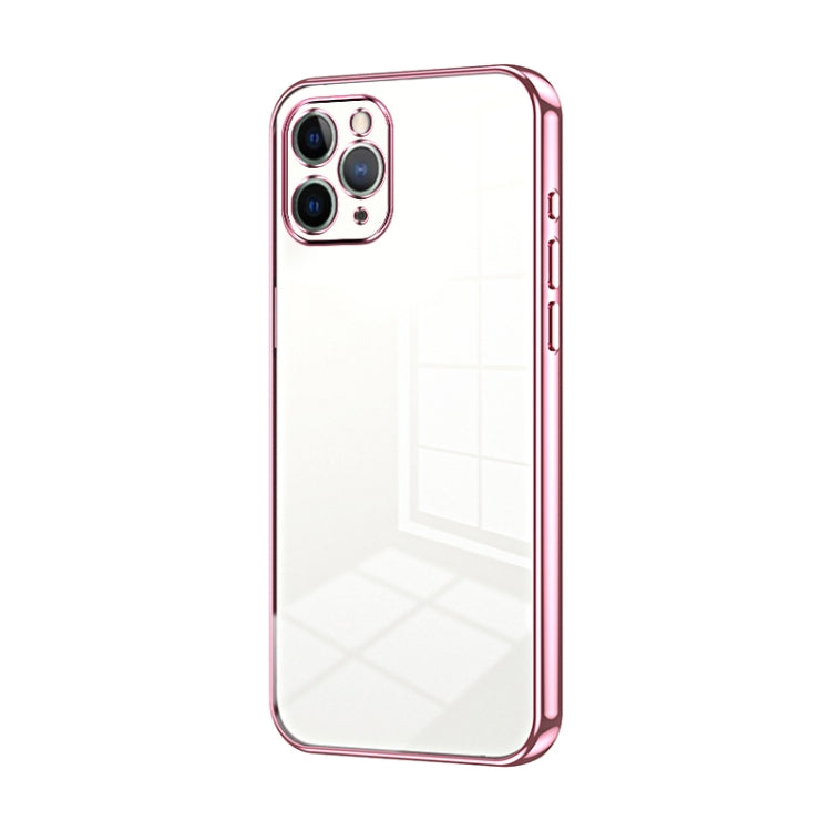 Custodia per telefono con foro fine con placcatura trasparente, For iPhone 11 Pro Max, For iPhone 11, For iPhone 11 Pro