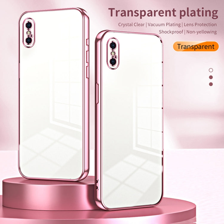 Custodia per telefono con foro fine con placcatura trasparente, For iPhone X / XS, For iPhone XR, For iPhone XS Max