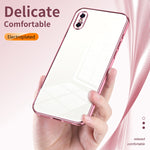 Custodia per telefono con foro fine con placcatura trasparente, For iPhone X / XS, For iPhone XR, For iPhone XS Max