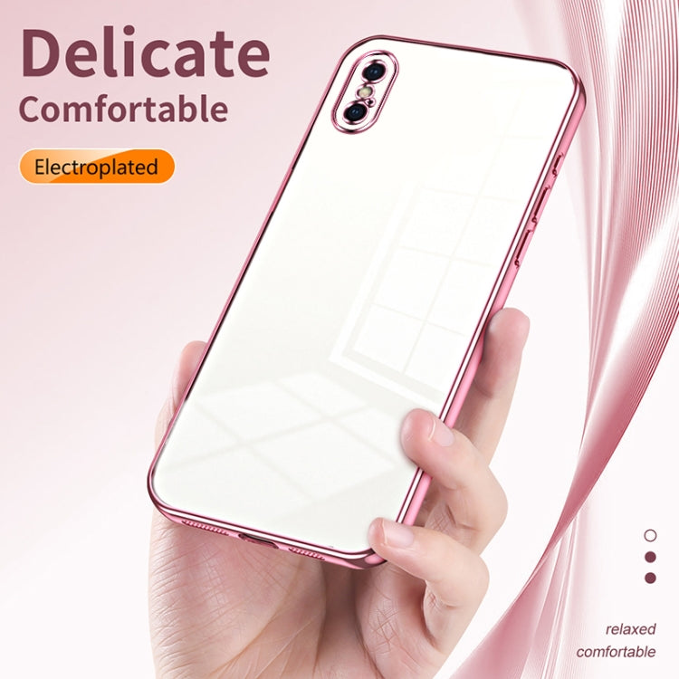 Custodia per telefono con foro fine con placcatura trasparente, For iPhone X / XS, For iPhone XR, For iPhone XS Max