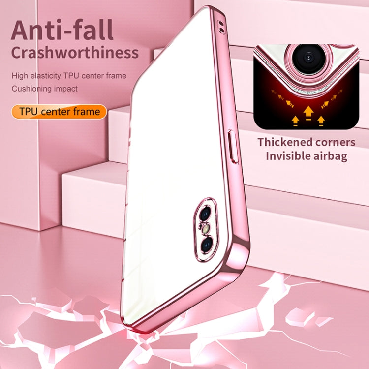Custodia per telefono con foro fine con placcatura trasparente, For iPhone X / XS, For iPhone XR, For iPhone XS Max