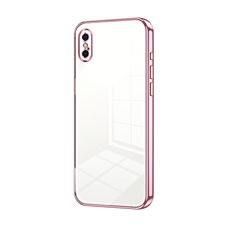 Custodia per telefono con foro fine con placcatura trasparente, For iPhone X / XS, For iPhone XR, For iPhone XS Max