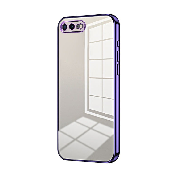 Custodia per telefono con foro fine con placcatura trasparente, For iPhone 8 Plus / 7 Plus