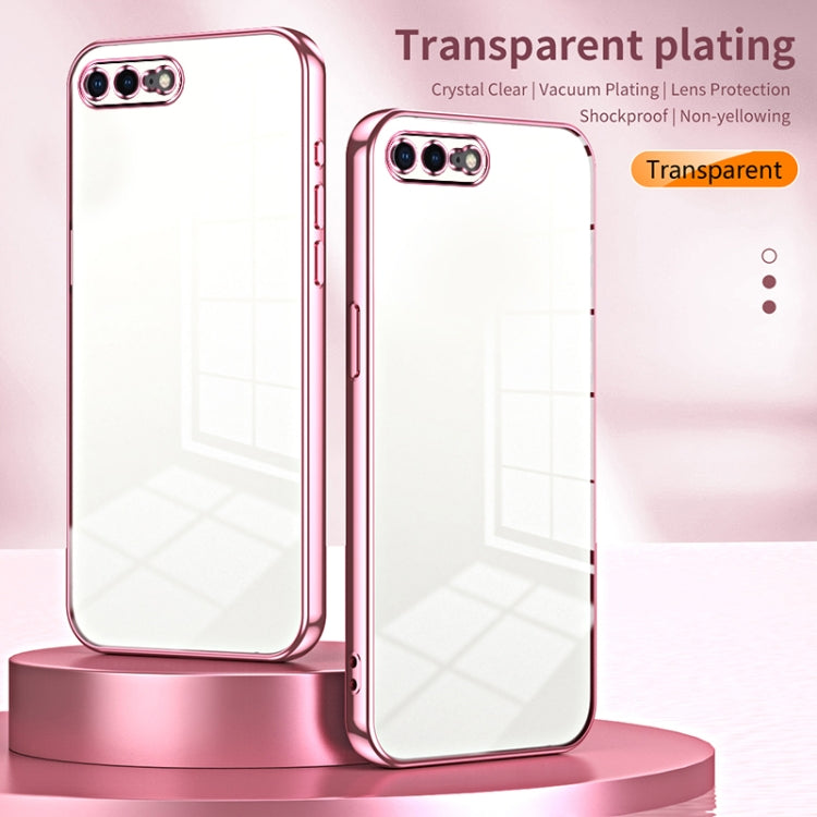 Custodia per telefono con foro fine con placcatura trasparente, For iPhone 8 Plus / 7 Plus