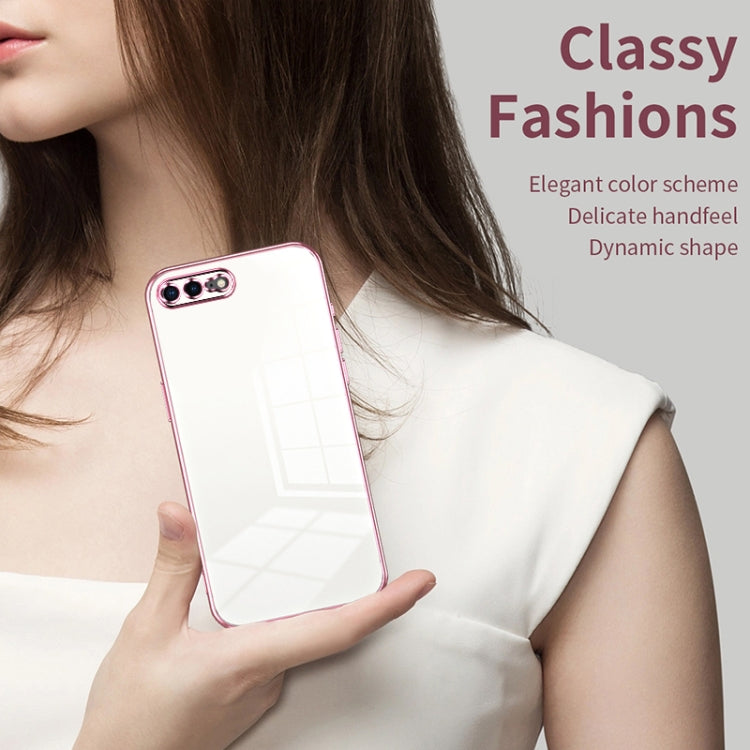 Custodia per telefono con foro fine con placcatura trasparente, For iPhone 8 Plus / 7 Plus