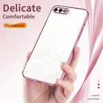 Custodia per telefono con foro fine con placcatura trasparente, For iPhone 8 Plus / 7 Plus