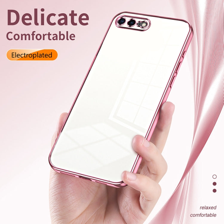 Custodia per telefono con foro fine con placcatura trasparente, For iPhone 8 Plus / 7 Plus