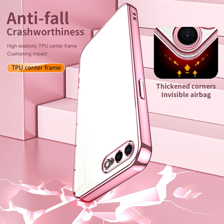 Custodia per telefono con foro fine con placcatura trasparente, For iPhone 8 Plus / 7 Plus