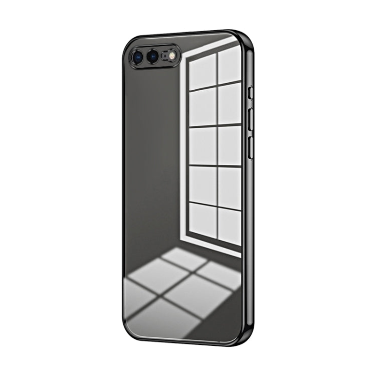Custodia per telefono con foro fine con placcatura trasparente, For iPhone 8 Plus / 7 Plus