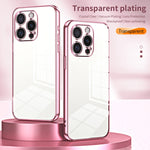 Custodia per telefono con foro fine con placcatura trasparente, For iPhone 16 Pro, For iPhone 16 Plus, For iPhone 16