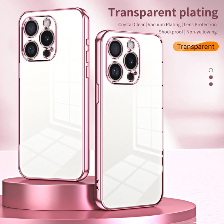 Custodia per telefono con foro fine con placcatura trasparente, For iPhone 16 Pro, For iPhone 16 Plus, For iPhone 16