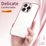 Custodia per telefono con foro fine con placcatura trasparente, For iPhone 16 Pro, For iPhone 16 Plus, For iPhone 16