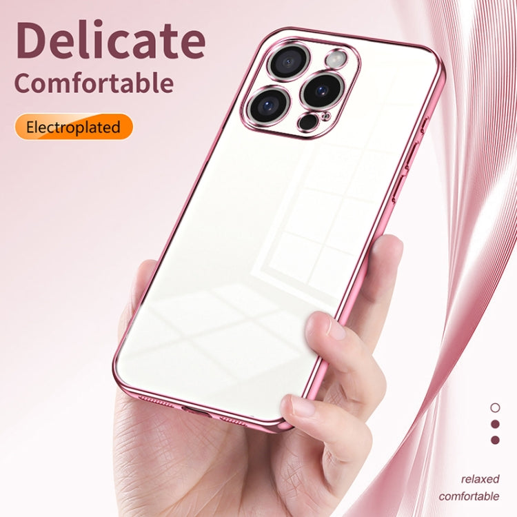 Custodia per telefono con foro fine con placcatura trasparente, For iPhone 16 Pro, For iPhone 16 Plus, For iPhone 16