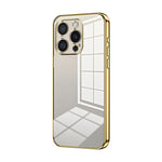 Custodia per telefono con foro fine con placcatura trasparente, For iPhone 16 Pro, For iPhone 16 Plus, For iPhone 16