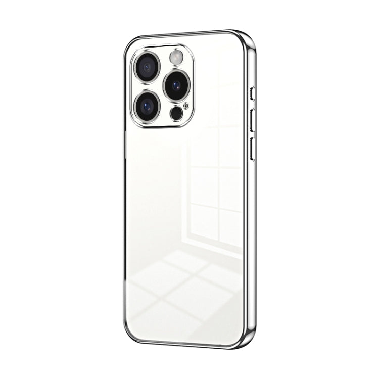Custodia per telefono con foro fine con placcatura trasparente, For iPhone 16 Pro, For iPhone 16 Plus, For iPhone 16