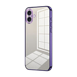 Custodia per telefono con foro fine con placcatura trasparente, For iPhone 16 Pro, For iPhone 16 Plus, For iPhone 16